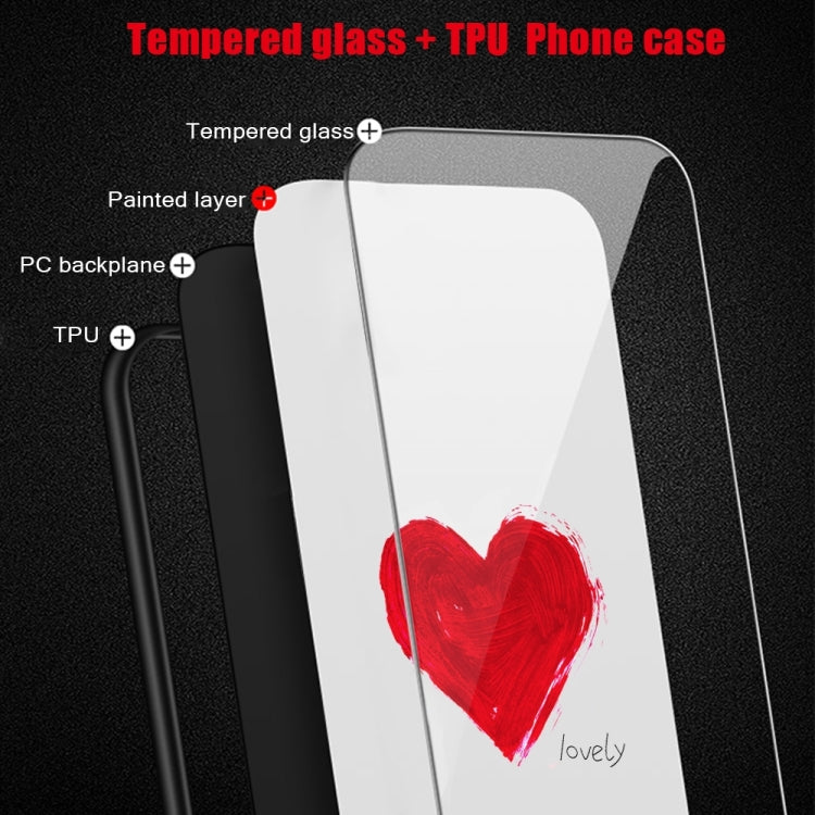 For iPhone 16 Pro Colorful Painted Glass Phone Case(Black Love) - iPhone 16 Pro Cases by PMC Jewellery | Online Shopping South Africa | PMC Jewellery | Buy Now Pay Later Mobicred