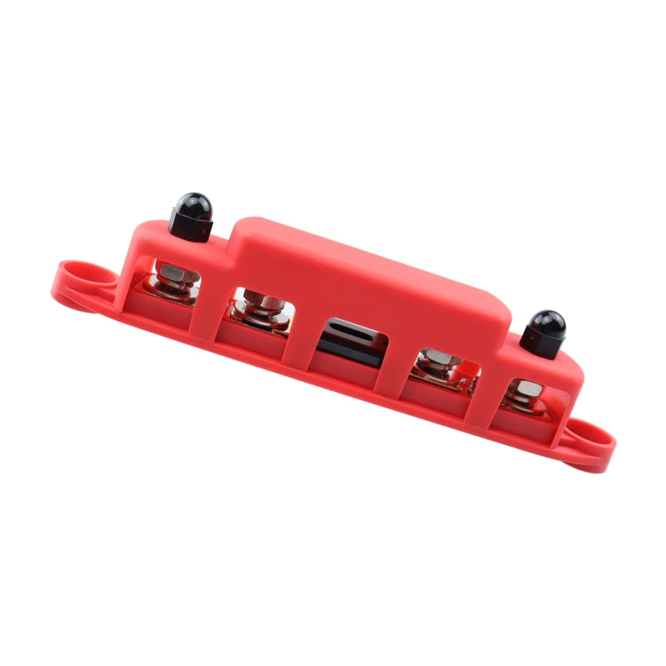 CP-4124-02 RV Yacht M8 Single Row 4-way Power Distribution Block Busbar with Cover with 300A Fuse - Booster Cable & Clip by PMC Jewellery | Online Shopping South Africa | PMC Jewellery | Buy Now Pay Later Mobicred