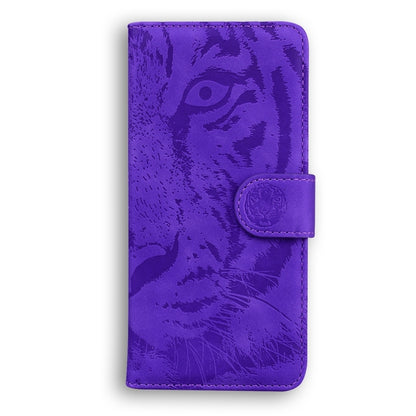 For Motorola Edge 2024 Tiger Embossing Pattern Leather Phone Case(Purple) - Motorola Cases by PMC Jewellery | Online Shopping South Africa | PMC Jewellery | Buy Now Pay Later Mobicred