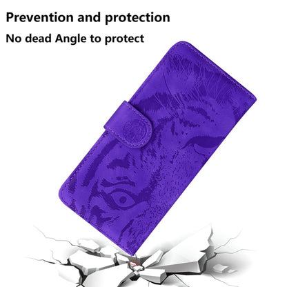 For Motorola Edge 2024 Tiger Embossing Pattern Leather Phone Case(Purple) - Motorola Cases by PMC Jewellery | Online Shopping South Africa | PMC Jewellery | Buy Now Pay Later Mobicred