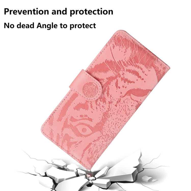 For Motorola Edge 2024 Tiger Embossing Pattern Leather Phone Case(Pink) - Motorola Cases by PMC Jewellery | Online Shopping South Africa | PMC Jewellery | Buy Now Pay Later Mobicred