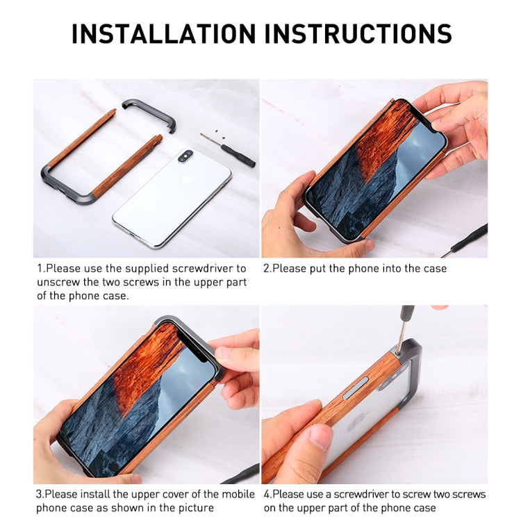 For iPhone 11 R-JUST Metal + Wood Frame Protective Case - iPhone 11 Cases by R-JUST | Online Shopping South Africa | PMC TechLife | Buy Now Pay Later Mobicred