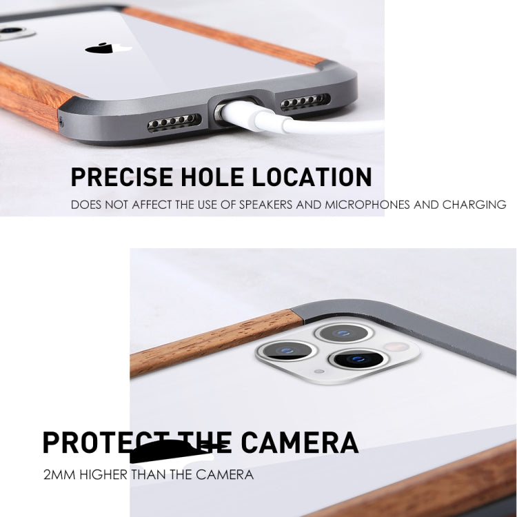 For iPhone 11 Pro R-JUST Metal + Wood Frame Protective Case - iPhone 11 Pro Cases by R-JUST | Online Shopping South Africa | PMC Jewellery | Buy Now Pay Later Mobicred