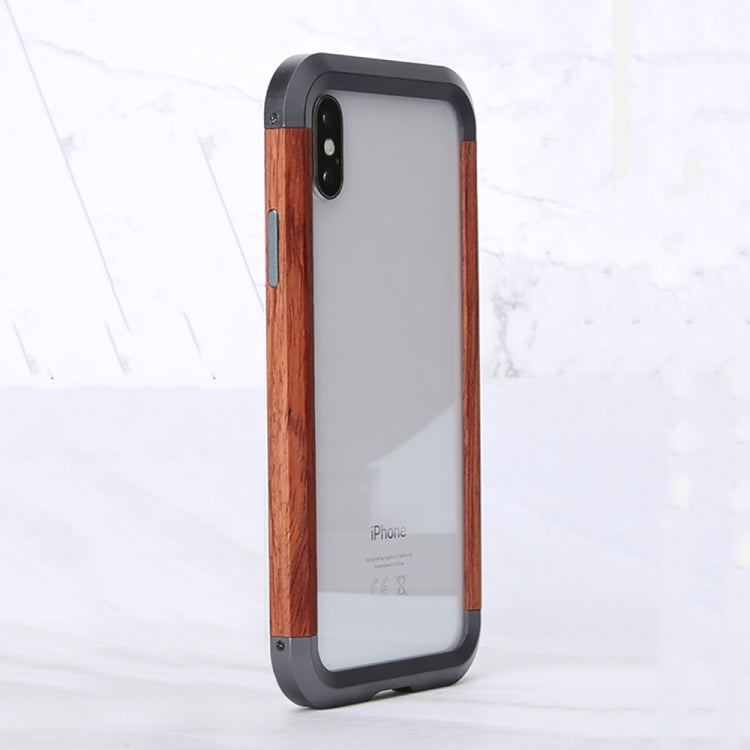 For iPhone XS Max R-JUST Metal + Wood Frame Protective Case - More iPhone Cases by R-JUST | Online Shopping South Africa | PMC Jewellery | Buy Now Pay Later Mobicred