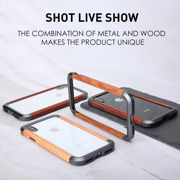 For iPhone XS Max R-JUST Metal + Wood Frame Protective Case - More iPhone Cases by R-JUST | Online Shopping South Africa | PMC Jewellery | Buy Now Pay Later Mobicred