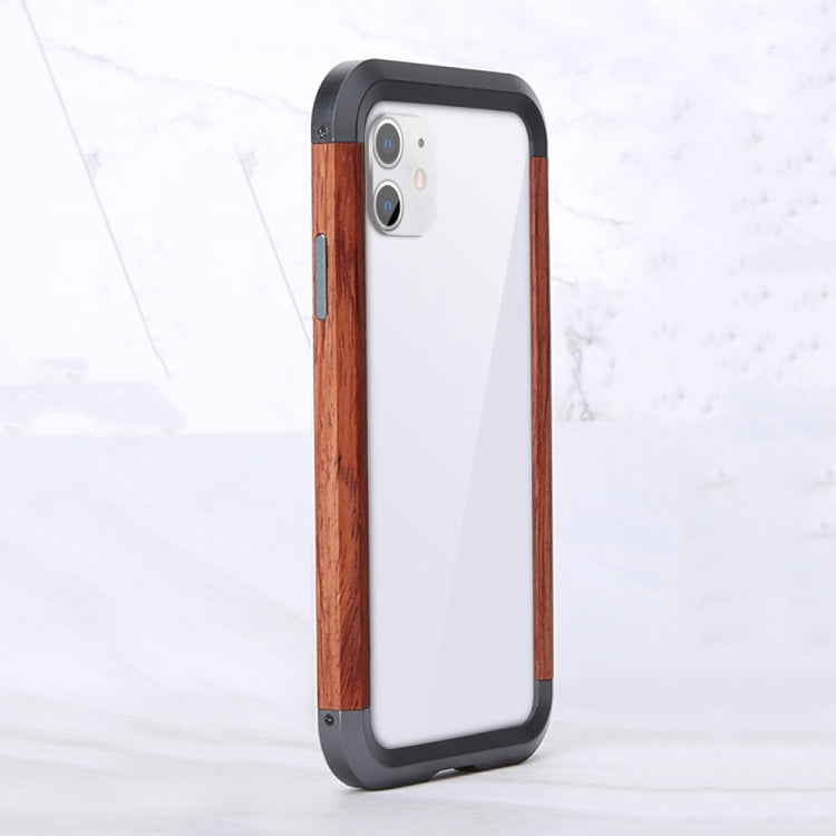 For iPhone XR R-JUST Metal + Wood Frame Protective Case - More iPhone Cases by R-JUST | Online Shopping South Africa | PMC Jewellery | Buy Now Pay Later Mobicred