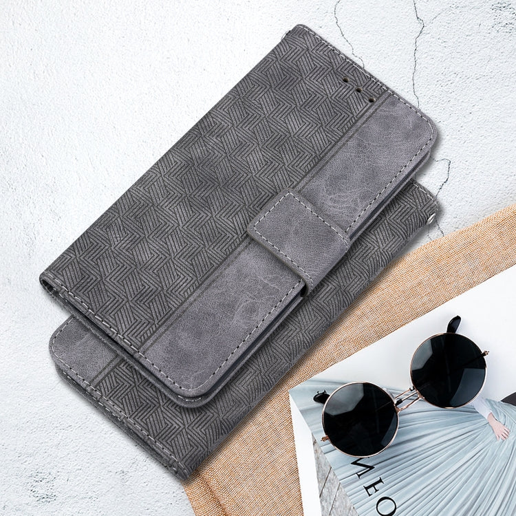 For Motorola Moto G Play 4G 2024 Geometric Embossed Leather Phone Case(Grey) - Motorola Cases by PMC Jewellery | Online Shopping South Africa | PMC Jewellery | Buy Now Pay Later Mobicred