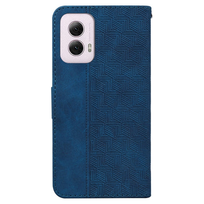 For Motorola Moto G Power 5G 2024 Geometric Embossed Leather Phone Case(Blue) - Motorola Cases by PMC Jewellery | Online Shopping South Africa | PMC Jewellery | Buy Now Pay Later Mobicred