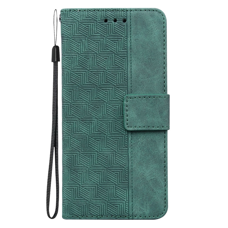 For Motorola Moto G Power 5G 2024 Geometric Embossed Leather Phone Case(Green) - Motorola Cases by PMC Jewellery | Online Shopping South Africa | PMC Jewellery | Buy Now Pay Later Mobicred