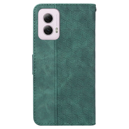 For Motorola Moto G Power 5G 2024 Geometric Embossed Leather Phone Case(Green) - Motorola Cases by PMC Jewellery | Online Shopping South Africa | PMC Jewellery | Buy Now Pay Later Mobicred