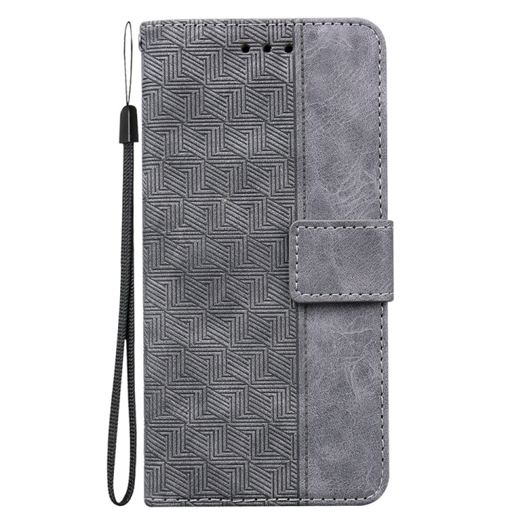 For Motorola Edge 2024 Geometric Embossed Leather Phone Case(Grey) - Motorola Cases by PMC Jewellery | Online Shopping South Africa | PMC Jewellery | Buy Now Pay Later Mobicred