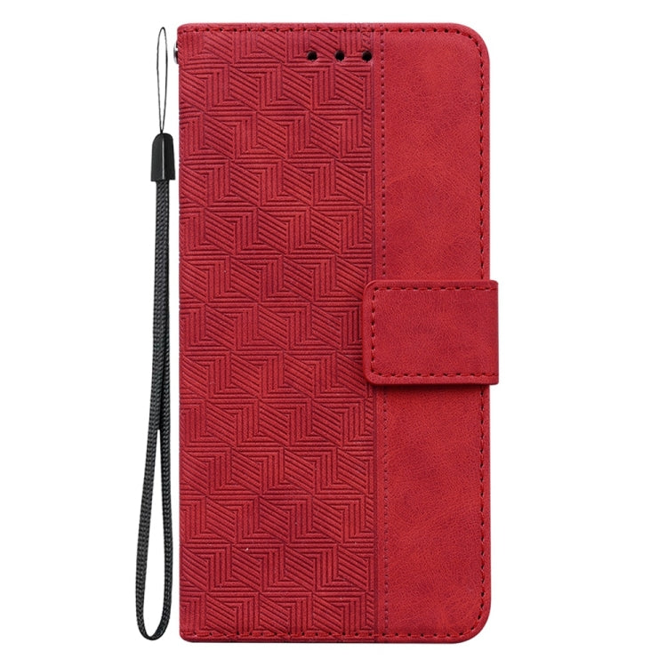 For Motorola Edge 2024 Geometric Embossed Leather Phone Case(Red) - Motorola Cases by PMC Jewellery | Online Shopping South Africa | PMC Jewellery | Buy Now Pay Later Mobicred