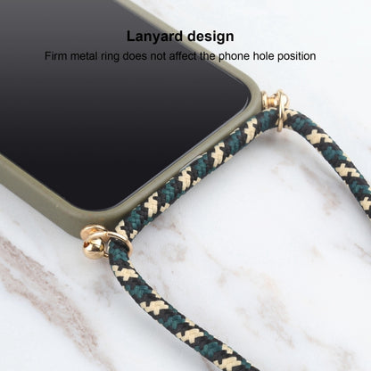 For iPhone 16 Pro Max Wheat Straw TPU Shockproof Phone Case with Neck Lanyard(Dark Green) - iPhone 16 Pro Max Cases by PMC Jewellery | Online Shopping South Africa | PMC Jewellery | Buy Now Pay Later Mobicred