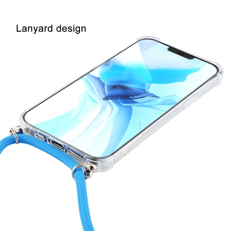 For iPhone 16 Pro Max Four-Corner Shockproof Transparent TPU Case with Lanyard(White Black) - iPhone 16 Pro Max Cases by PMC TechLife | Online Shopping South Africa | PMC TechLife | Buy Now Pay Later Mobicred