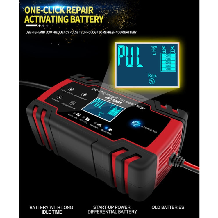 ANHTCzyx 12V 8A  / 24V 4A Automobile Battery Charger Motorcycle Battery Repair Type AGM(US Plug) - Battery Charger by PMC Jewellery | Online Shopping South Africa | PMC Jewellery | Buy Now Pay Later Mobicred