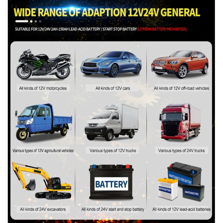 ANHTCzyx 12V 8A  / 24V 4A Automobile Battery Charger Motorcycle Battery Repair Type AGM(UK Plug) - Battery Charger by PMC Jewellery | Online Shopping South Africa | PMC Jewellery | Buy Now Pay Later Mobicred