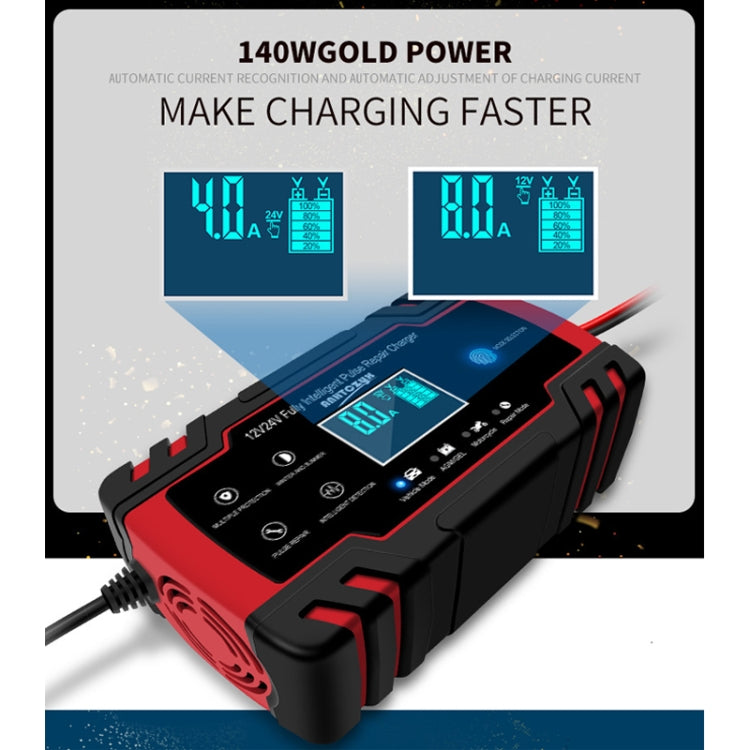 ANHTCzyx 12V 8A  / 24V 4A Automobile Battery Charger Motorcycle Battery Repair Type AGM(UK Plug) - Battery Charger by PMC Jewellery | Online Shopping South Africa | PMC Jewellery | Buy Now Pay Later Mobicred