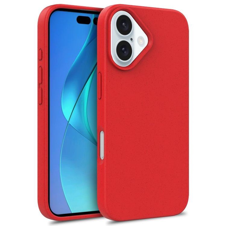 For iPhone 16 Plus Starry Series Shockproof Straw Material + TPU Protective Case(Red) - iPhone 16 Plus Cases by PMC TechLife | Online Shopping South Africa | PMC TechLife | Buy Now Pay Later Mobicred