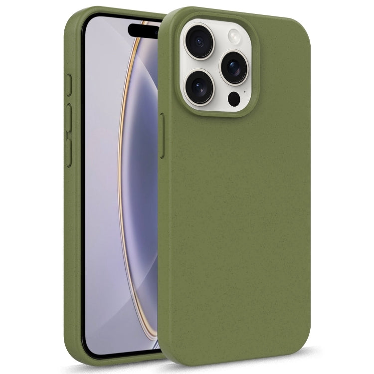 For iPhone 16 Pro Starry Series Shockproof Straw Material + TPU Protective Case(Army Green) - iPhone 16 Pro Cases by PMC Jewellery | Online Shopping South Africa | PMC Jewellery | Buy Now Pay Later Mobicred