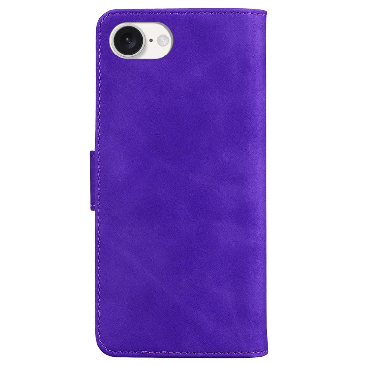 For iPhone SE 2024 Skin Feel Pure Color Flip Leather Phone Case(Purple) - More iPhone Cases by PMC Jewellery | Online Shopping South Africa | PMC Jewellery | Buy Now Pay Later Mobicred