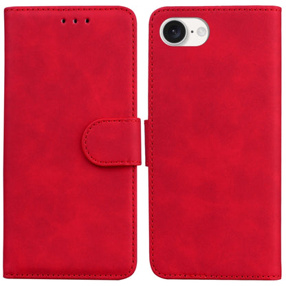 For iPhone SE 2024 Skin Feel Pure Color Flip Leather Phone Case(Red) - More iPhone Cases by PMC Jewellery | Online Shopping South Africa | PMC Jewellery | Buy Now Pay Later Mobicred