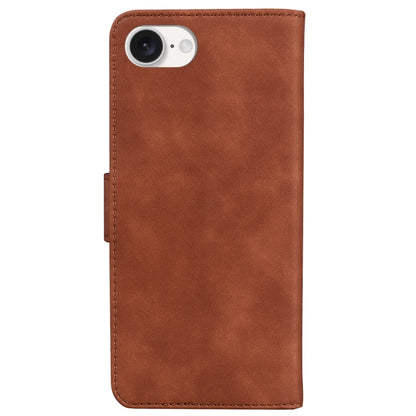 For iPhone SE 2024 Skin Feel Pure Color Flip Leather Phone Case(Brown) - More iPhone Cases by PMC Jewellery | Online Shopping South Africa | PMC Jewellery | Buy Now Pay Later Mobicred