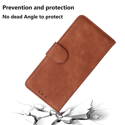 For iPhone SE 2024 Skin Feel Pure Color Flip Leather Phone Case(Brown) - More iPhone Cases by PMC Jewellery | Online Shopping South Africa | PMC Jewellery | Buy Now Pay Later Mobicred