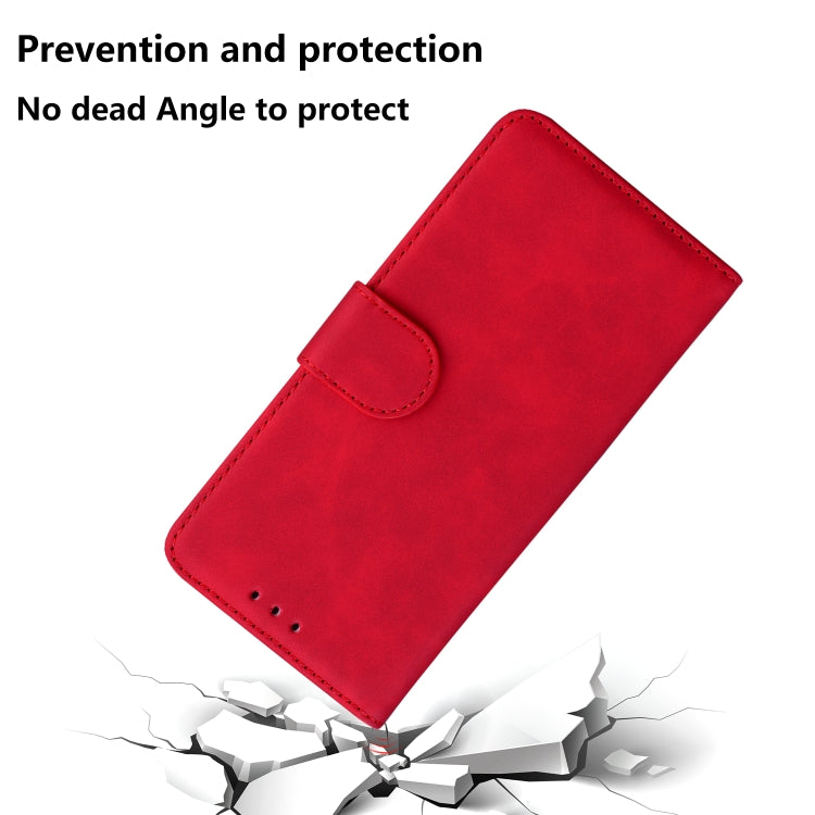 For iPhone 16 Plus Skin Feel Pure Color Flip Leather Phone Case(Red) - iPhone 16 Plus Cases by PMC TechLife | Online Shopping South Africa | PMC TechLife | Buy Now Pay Later Mobicred