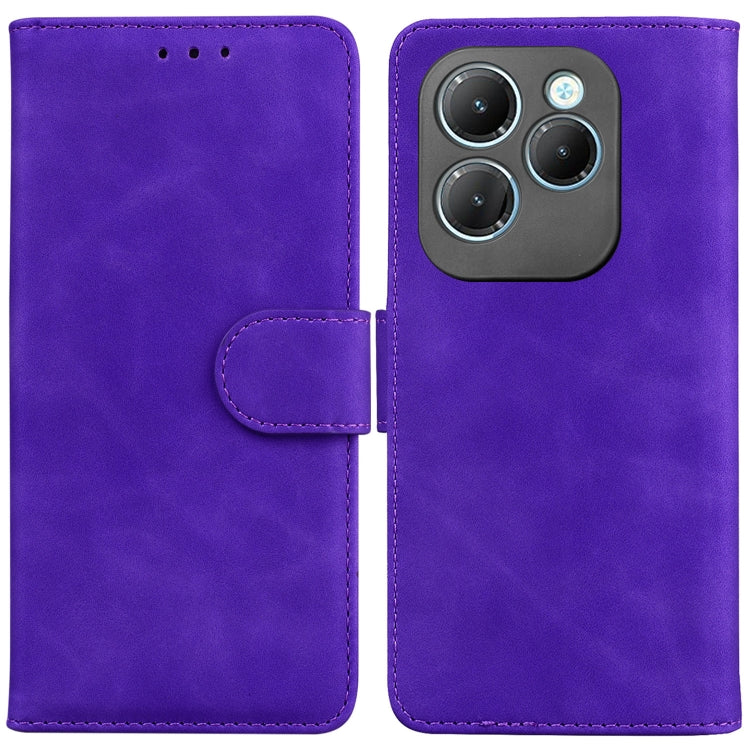 For Infinix Hot 40 / 40 Pro Skin Feel Pure Color Flip Leather Phone Case(Purple) - Infinix Cases by PMC Jewellery | Online Shopping South Africa | PMC Jewellery | Buy Now Pay Later Mobicred