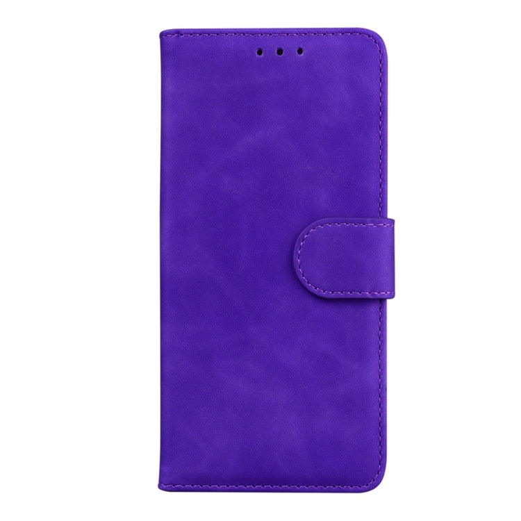 For Motorola Edge 2024 Skin Feel Pure Color Flip Leather Phone Case(Purple) - Motorola Cases by PMC Jewellery | Online Shopping South Africa | PMC Jewellery | Buy Now Pay Later Mobicred