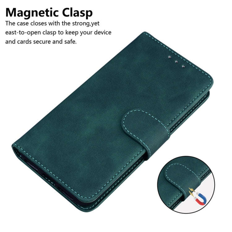 For Motorola Edge 2024 Skin Feel Pure Color Flip Leather Phone Case(Green) - Motorola Cases by PMC Jewellery | Online Shopping South Africa | PMC Jewellery | Buy Now Pay Later Mobicred