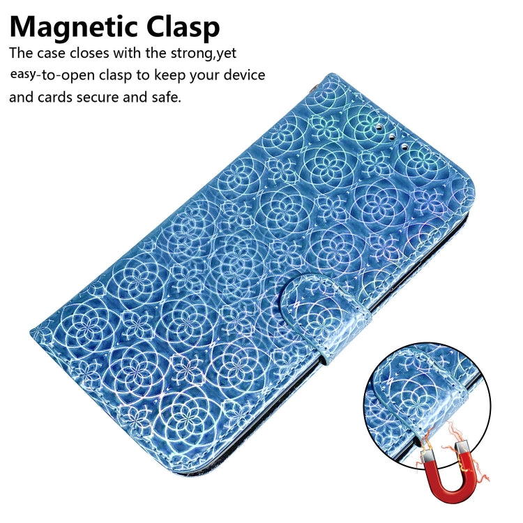 For iPhone SE 2024 Colorful Magnetic Buckle Leather Phone Case(Blue) - More iPhone Cases by PMC Jewellery | Online Shopping South Africa | PMC Jewellery | Buy Now Pay Later Mobicred