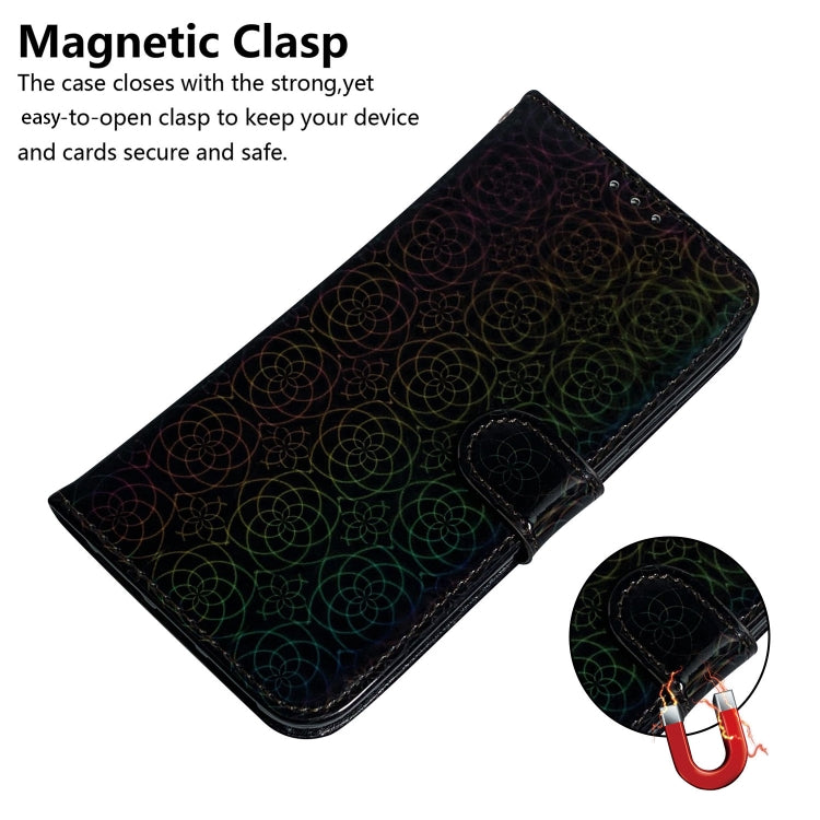 For Motorola Moto G Play 4G 2024 Colorful Magnetic Buckle Leather Phone Case(Black) - Motorola Cases by PMC Jewellery | Online Shopping South Africa | PMC Jewellery | Buy Now Pay Later Mobicred