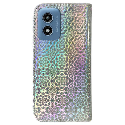 For Motorola Moto G Play 4G 2024 Colorful Magnetic Buckle Leather Phone Case(Silver) - Motorola Cases by PMC Jewellery | Online Shopping South Africa | PMC Jewellery | Buy Now Pay Later Mobicred