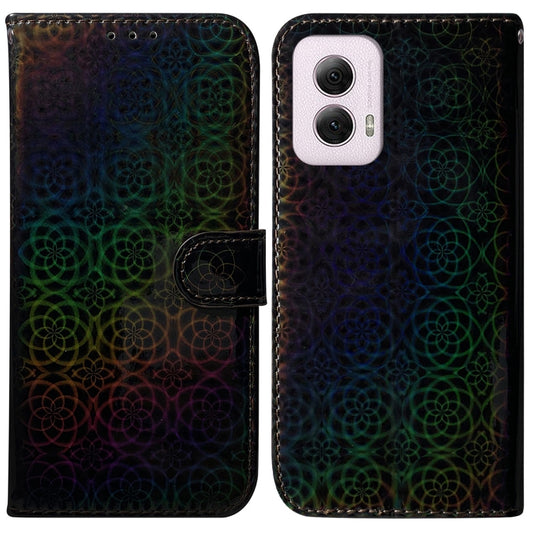 For Motorola Moto G Power 5G 2024 Colorful Magnetic Buckle Leather Phone Case(Black) - Motorola Cases by PMC Jewellery | Online Shopping South Africa | PMC Jewellery | Buy Now Pay Later Mobicred