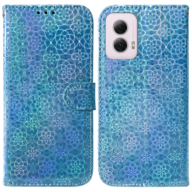 For Motorola Moto G Power 5G 2024 Colorful Magnetic Buckle Leather Phone Case(Blue) - Motorola Cases by PMC Jewellery | Online Shopping South Africa | PMC Jewellery | Buy Now Pay Later Mobicred