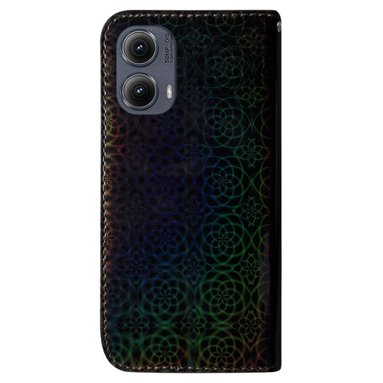 For Motorola Edge 2024 Colorful Magnetic Buckle Leather Phone Case(Black) - Motorola Cases by PMC Jewellery | Online Shopping South Africa | PMC Jewellery | Buy Now Pay Later Mobicred