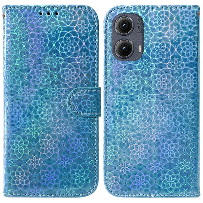 For Motorola Edge 2024 Colorful Magnetic Buckle Leather Phone Case(Blue) - Motorola Cases by PMC Jewellery | Online Shopping South Africa | PMC Jewellery | Buy Now Pay Later Mobicred