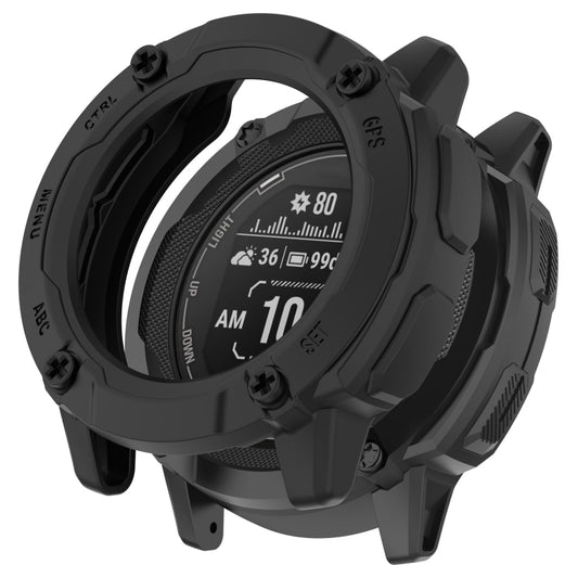 For Garmin Instinct 2X Armor Hollow Watch Protective Case(Black) - Watch Cases by PMC Jewellery | Online Shopping South Africa | PMC Jewellery