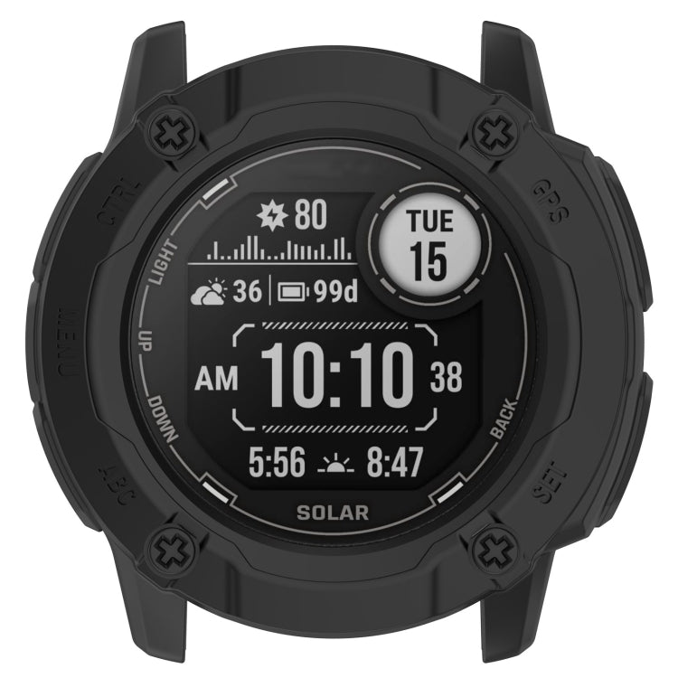 For Garmin Instinct 2X Armor Hollow Watch Protective Case(Black) - Watch Cases by PMC TechLife | Online Shopping South Africa | PMC TechLife | Buy Now Pay Later Mobicred