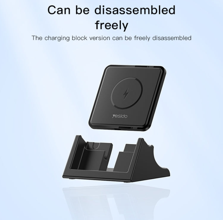 Yesido DS15 15W Desktop Wireless Fast Charger with Detachable Phone Holder(Black) - Wireless Charger by Yesido | Online Shopping South Africa | PMC Jewellery | Buy Now Pay Later Mobicred