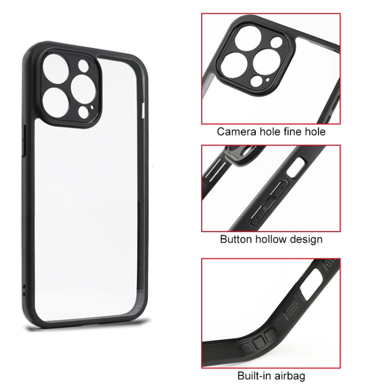 For iPhone 12 Pro Frosted TPU + Transparent PC Phone Case(Black) - iPhone 12 / 12 Pro Cases by PMC Jewellery | Online Shopping South Africa | PMC Jewellery