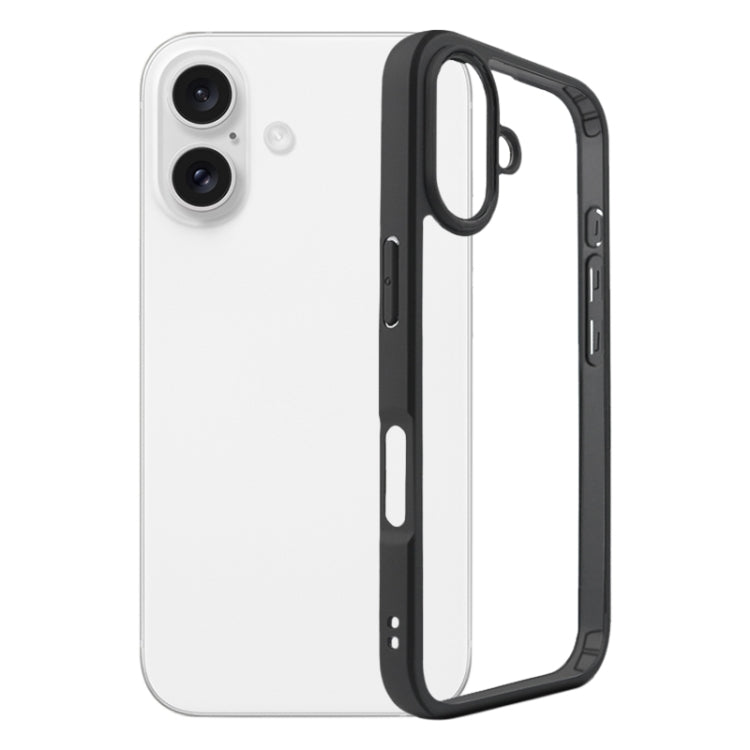 For iPhone 16 Plus Frosted TPU + Transparent PC Phone Case(Black) - iPhone 16 Plus Cases by PMC Jewellery | Online Shopping South Africa | PMC Jewellery | Buy Now Pay Later Mobicred