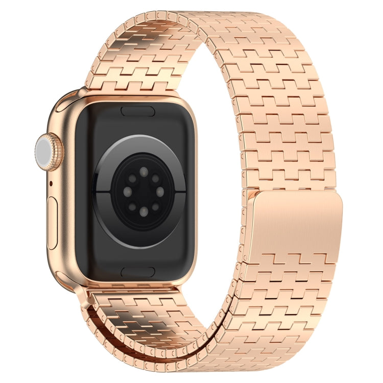 For Apple Watch Ultra 49mm Magnetic Buckle Stainless Steel Metal Watch Band(Rose Gold) - Watch Bands by PMC Jewellery | Online Shopping South Africa | PMC Jewellery | Buy Now Pay Later Mobicred