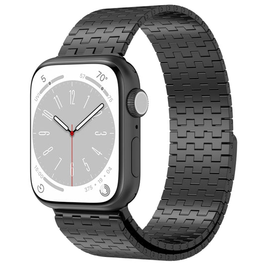 For Apple Watch SE 2022 40mm Magnetic Buckle Stainless Steel Metal Watch Band(Black) - Watch Bands by PMC Jewellery | Online Shopping South Africa | PMC Jewellery