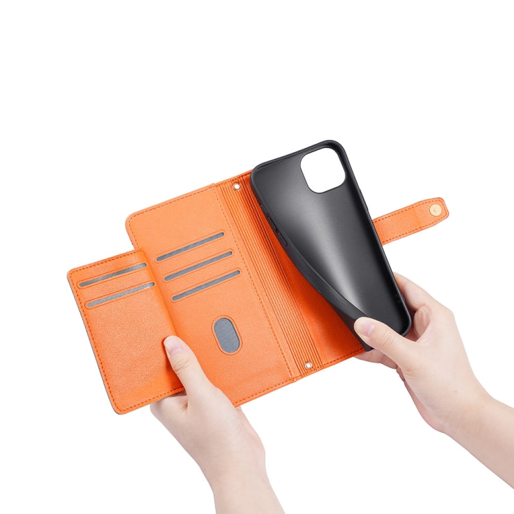 For Honor 90 5G Sheep Texture Cross-body Zipper Wallet Leather Phone Case(Orange) - Honor Cases by PMC TechLife | Online Shopping South Africa | PMC TechLife | Buy Now Pay Later Mobicred