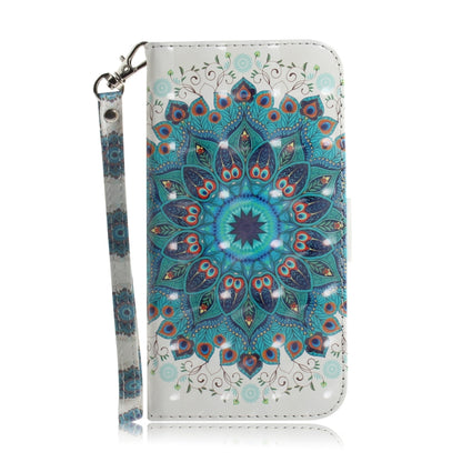 For iPhone SE 2024 3D Colored Horizontal Flip Leather Phone Case(Peacock Wreath) - More iPhone Cases by PMC Jewellery | Online Shopping South Africa | PMC Jewellery | Buy Now Pay Later Mobicred