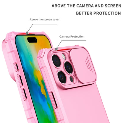 For iPhone 16 Pro Stereoscopic Holder Sliding Camshield Phone Case(Pink) - iPhone 16 Pro Cases by PMC Jewellery | Online Shopping South Africa | PMC Jewellery | Buy Now Pay Later Mobicred