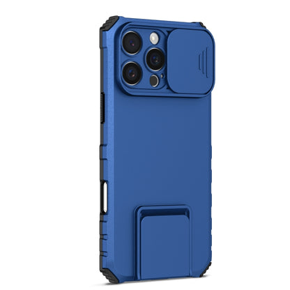 For iPhone 16 Pro Stereoscopic Holder Sliding Camshield Phone Case(Blue) - iPhone 16 Pro Cases by PMC Jewellery | Online Shopping South Africa | PMC Jewellery | Buy Now Pay Later Mobicred