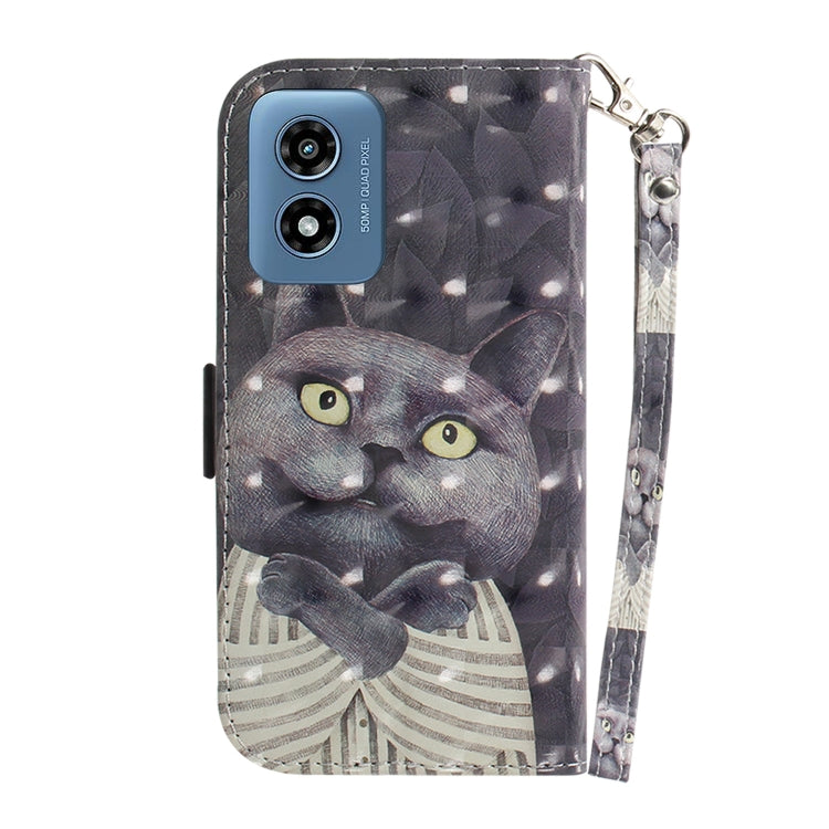 For Motorola Moto G Play 4G 2024 3D Colored Flip Leather Phone Case(Hug Cat) - Motorola Cases by PMC Jewellery | Online Shopping South Africa | PMC Jewellery | Buy Now Pay Later Mobicred